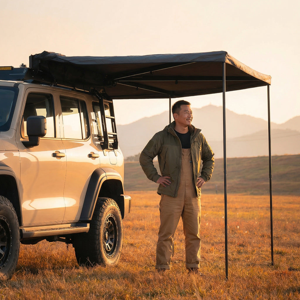 SG-SummitGear 270° Awning Side Tent, Universal Fit for SUV Roof Racks
