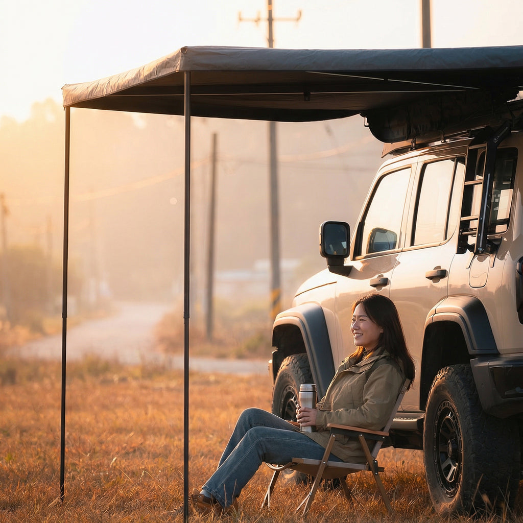 SG-SummitGear 270° Awning Side Tent, Universal Fit for SUV Roof Racks
