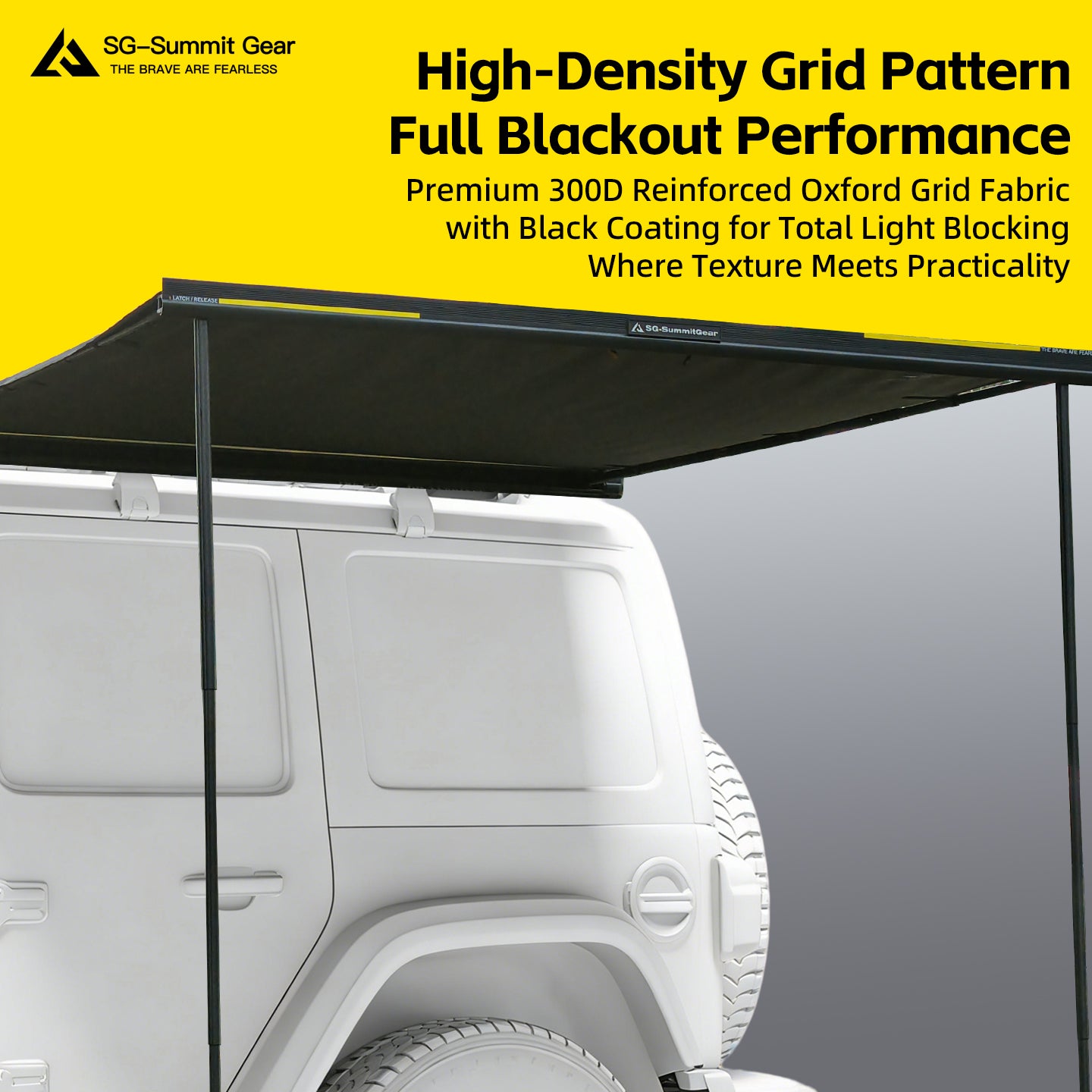 SG-SummitGear 90° Car Side Awning, Roof Mounted Camping Tent for SUV &
